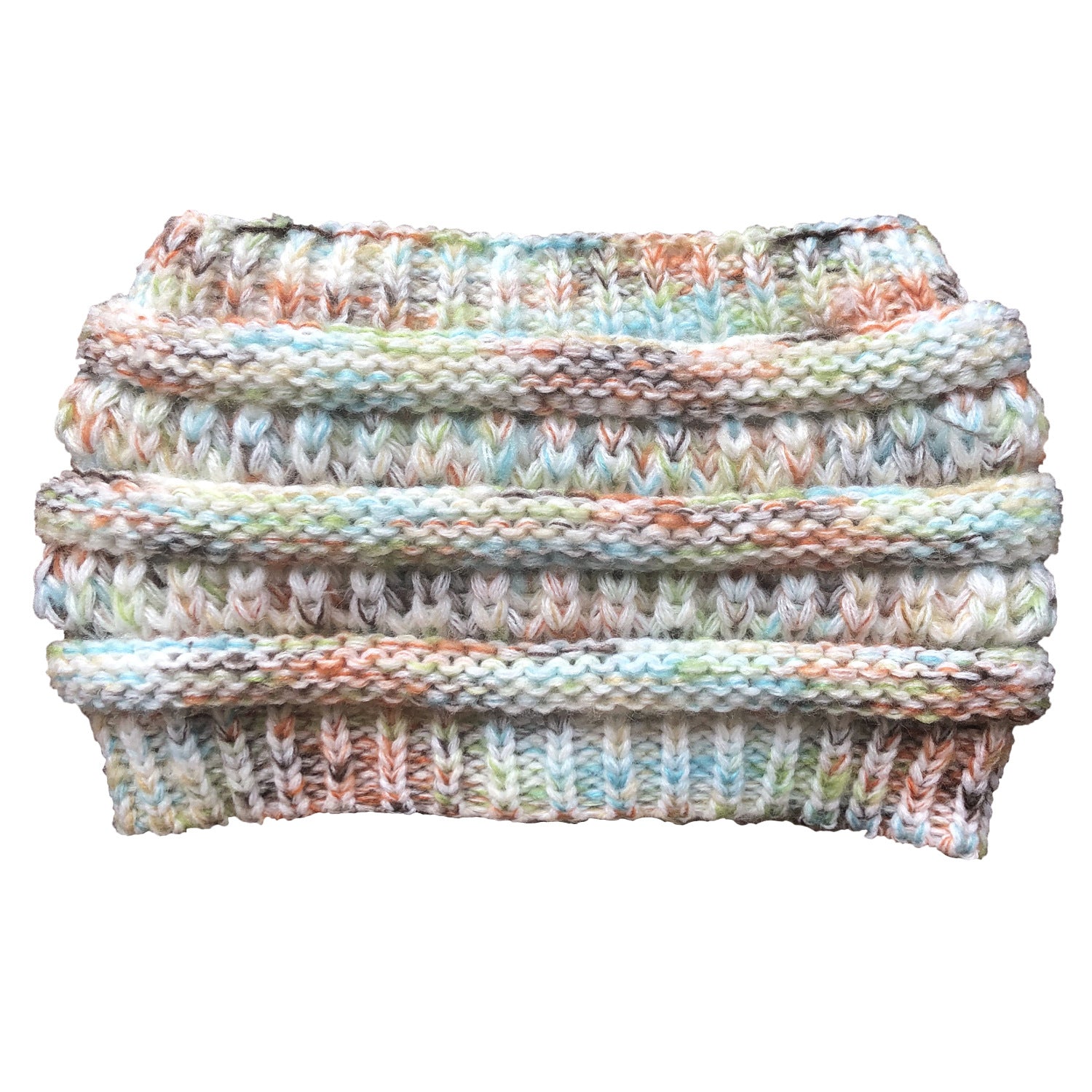 Wholesale 3pcs Plush wool knitted colorful ponytail headband pullover hat